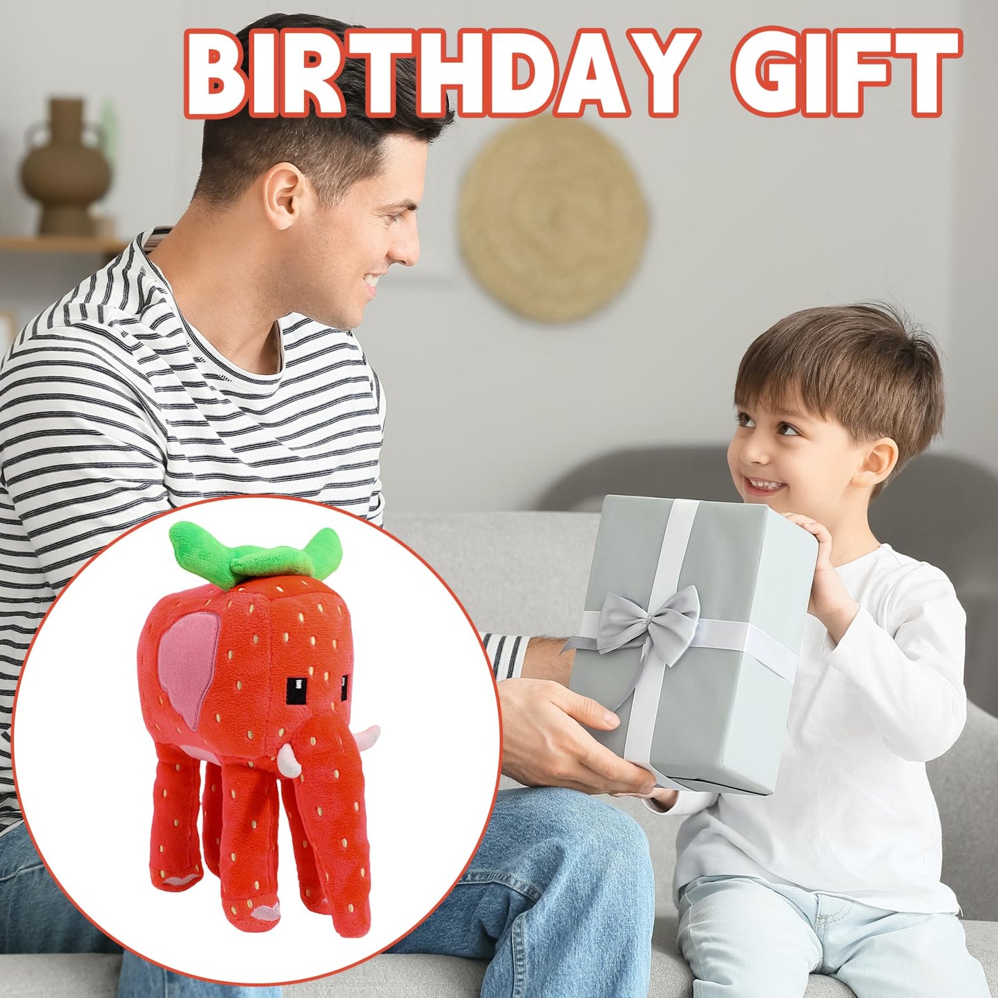 Strawberry Elephant Plush - Steal a Brainrot OG Rarity Toy (Official Meme Collection)