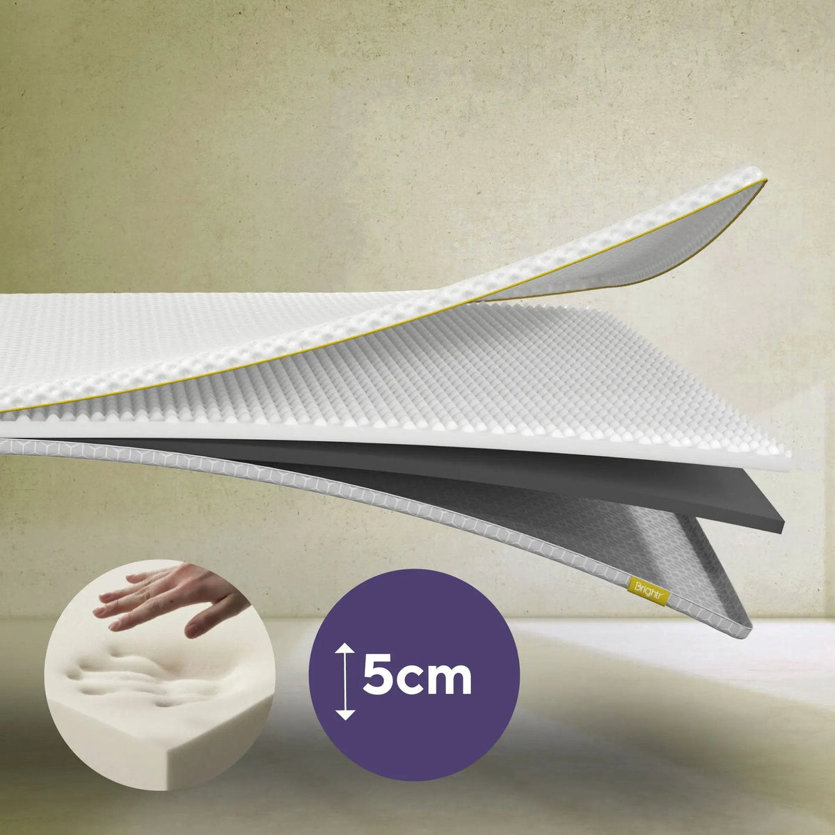 Brightr® Aurora  2 in 1 Memory Foam mattress topper
