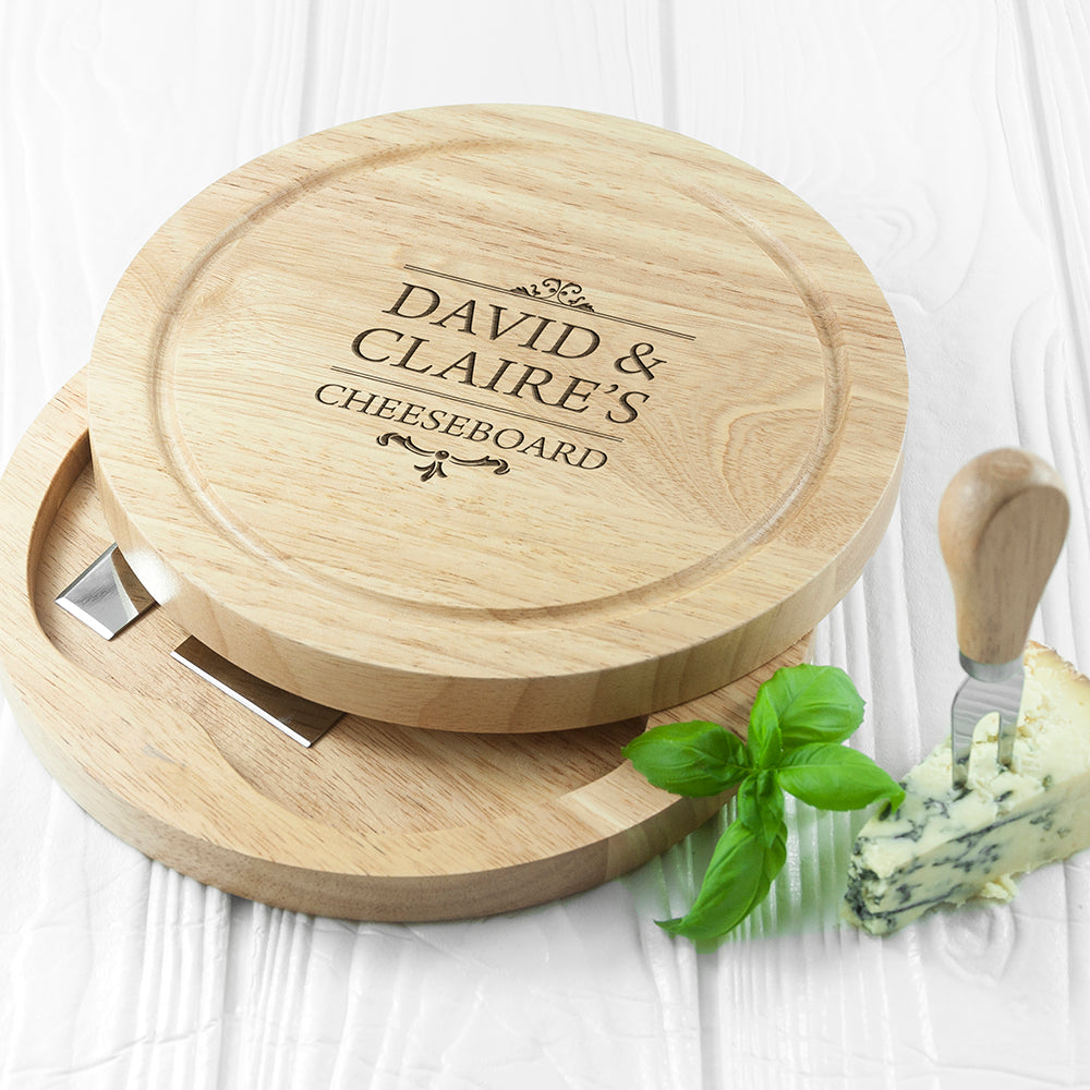 Personalised Traditional Couple's Cheese Board Set