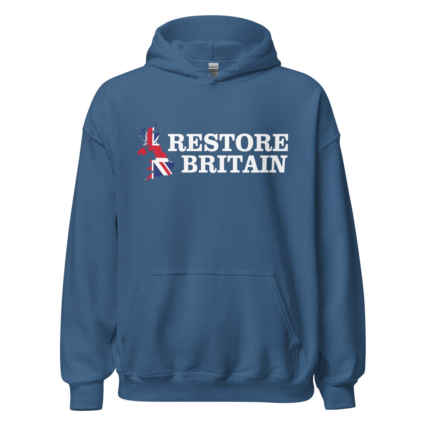 Restore Britain Unisex Hoodie - UK Politics British Hoody Navy Pullover Party