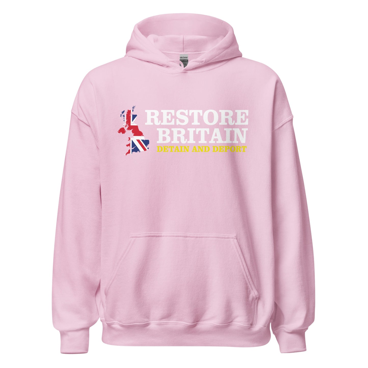 Restore Britain Unisex Hoodie - UK British Hoody Navy Pullover Detain Deport