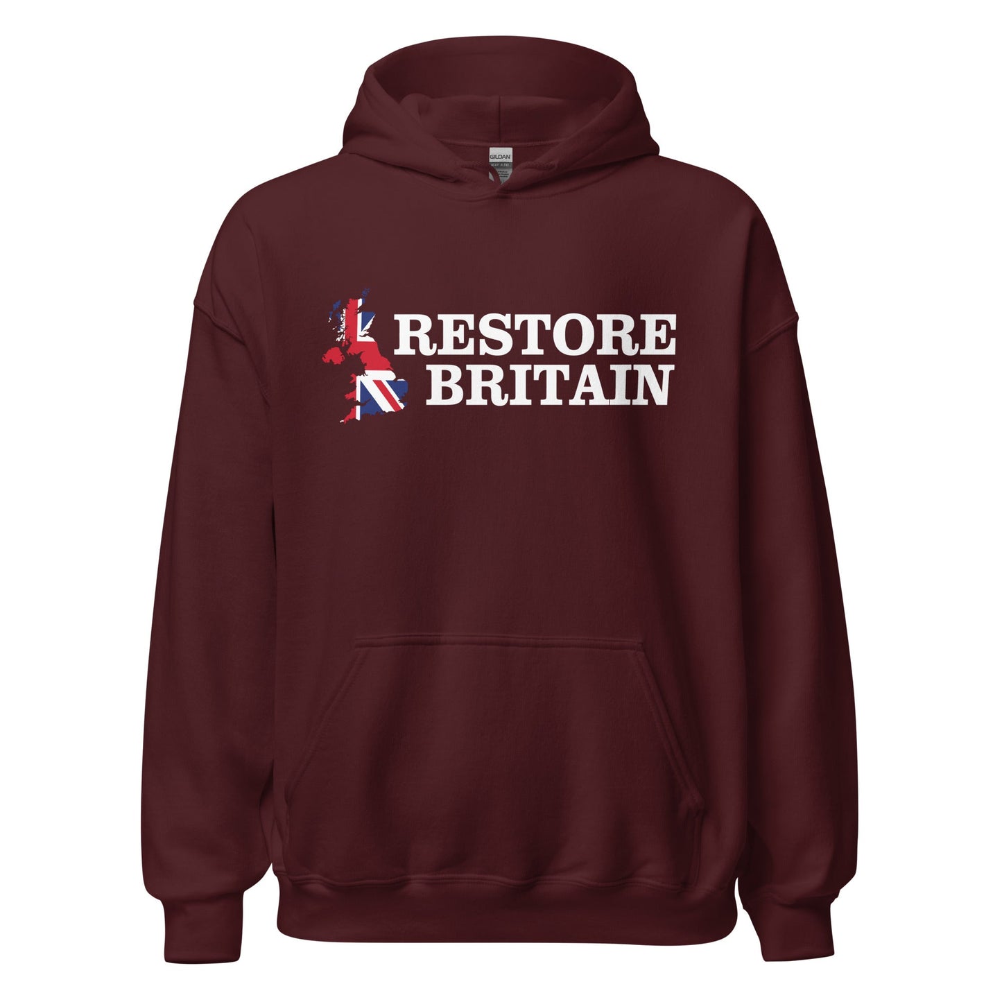 Restore Britain Unisex Hoodie - UK Politics British Hoody Navy Pullover Party