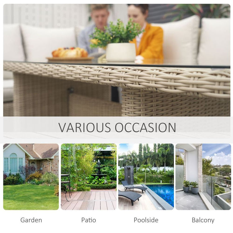 Outsunny 5 PCS Reclining PE Rattan Garden Dining Set Patio Outdoor Furniture