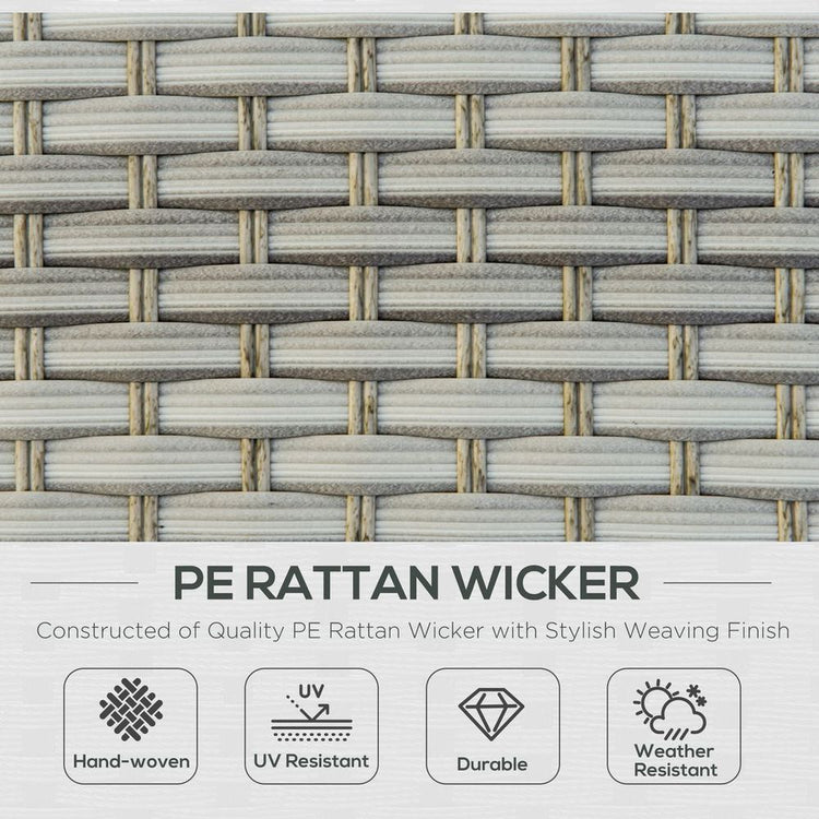 Patio PE Rattan Sofa Sectional Conversation Furniture Set w/ Ice Bucket