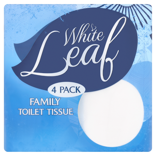 10 x White Leaf 4 Family Toilet Tissue