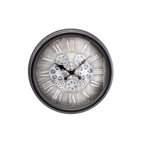 Moving Gear Clock with Roman Numerals