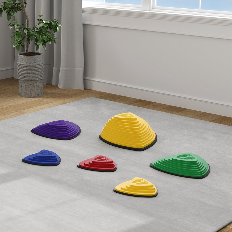 AIYAPLAY 6-Piece Stepping Stones for Kids, Stackable Sensory Toys Outdoor Indoor, Obstacle Course for Balance and Motor Skills