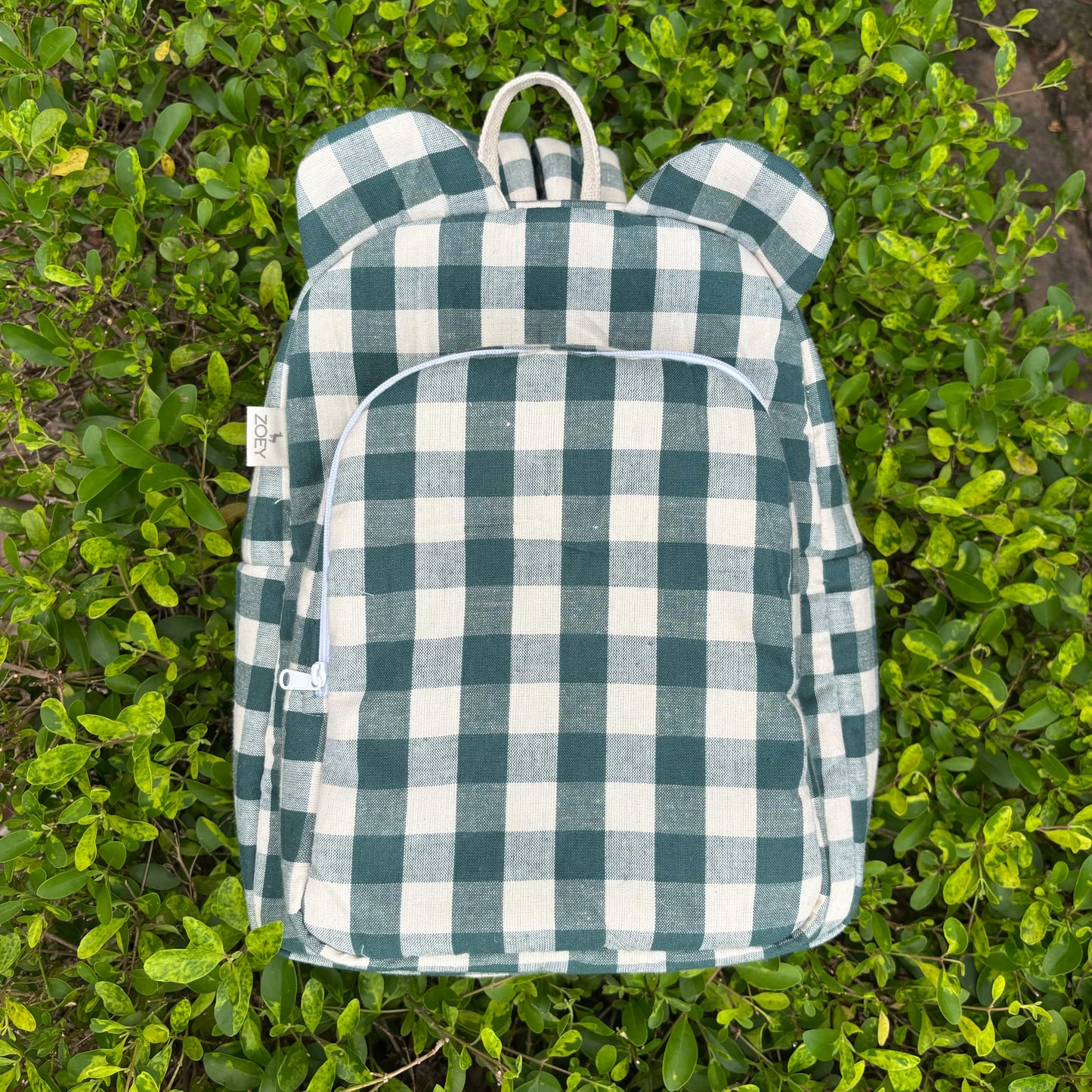 Checkaroo Personalised School Bag, Hand-Embroidered – Green
