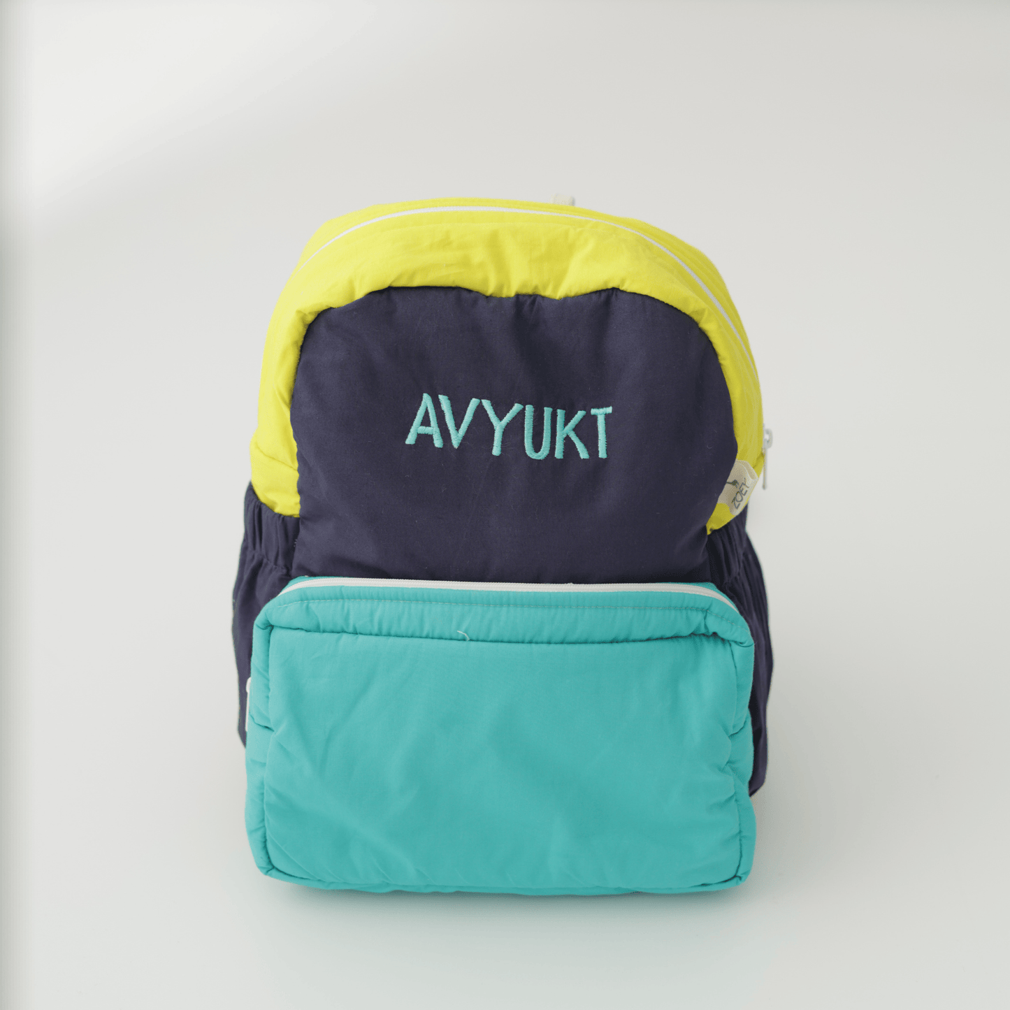 Colour Chaos Personalised School Bag, Hand-Embroidered