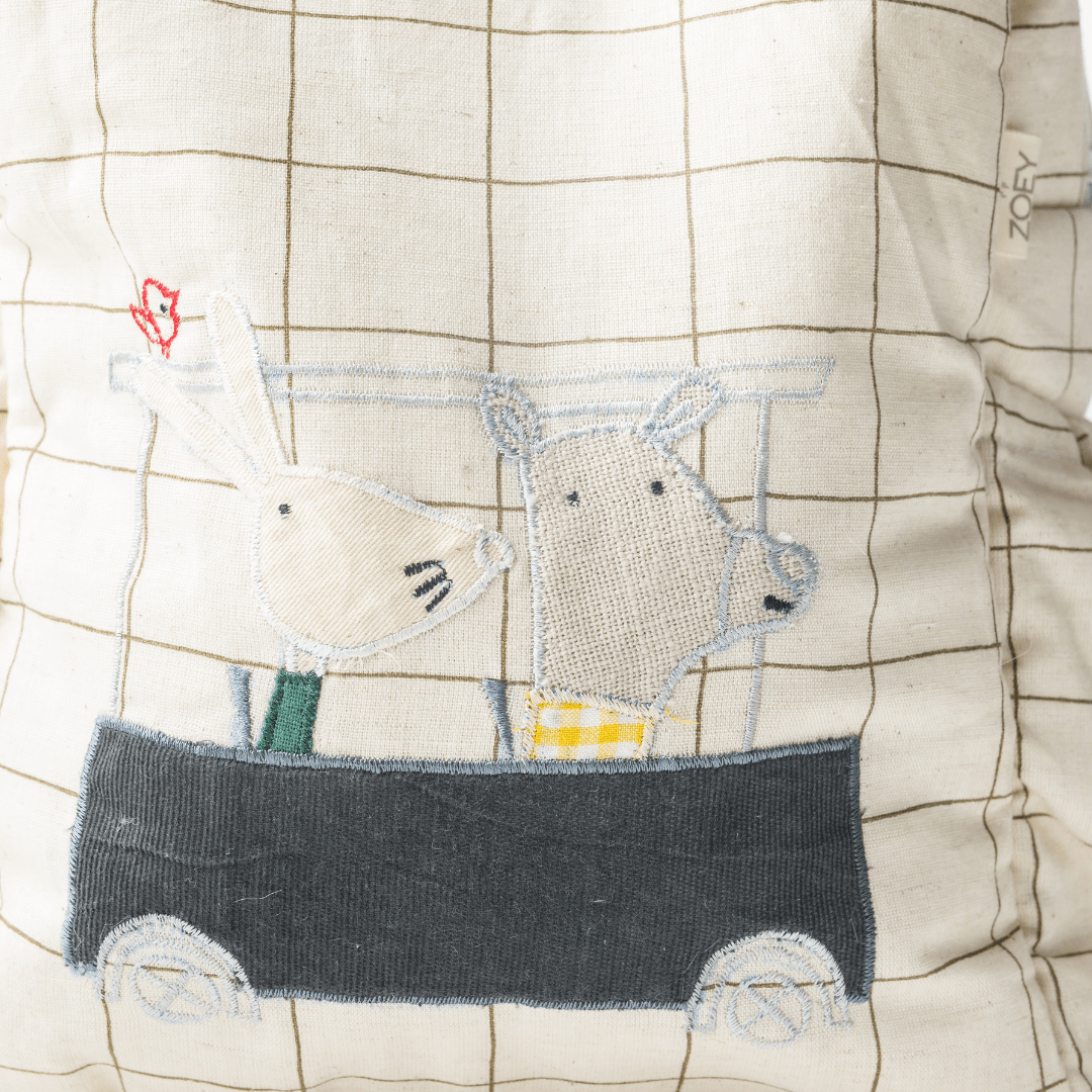 Buggy Ride Personalised School Bag, Hand-Embroidered