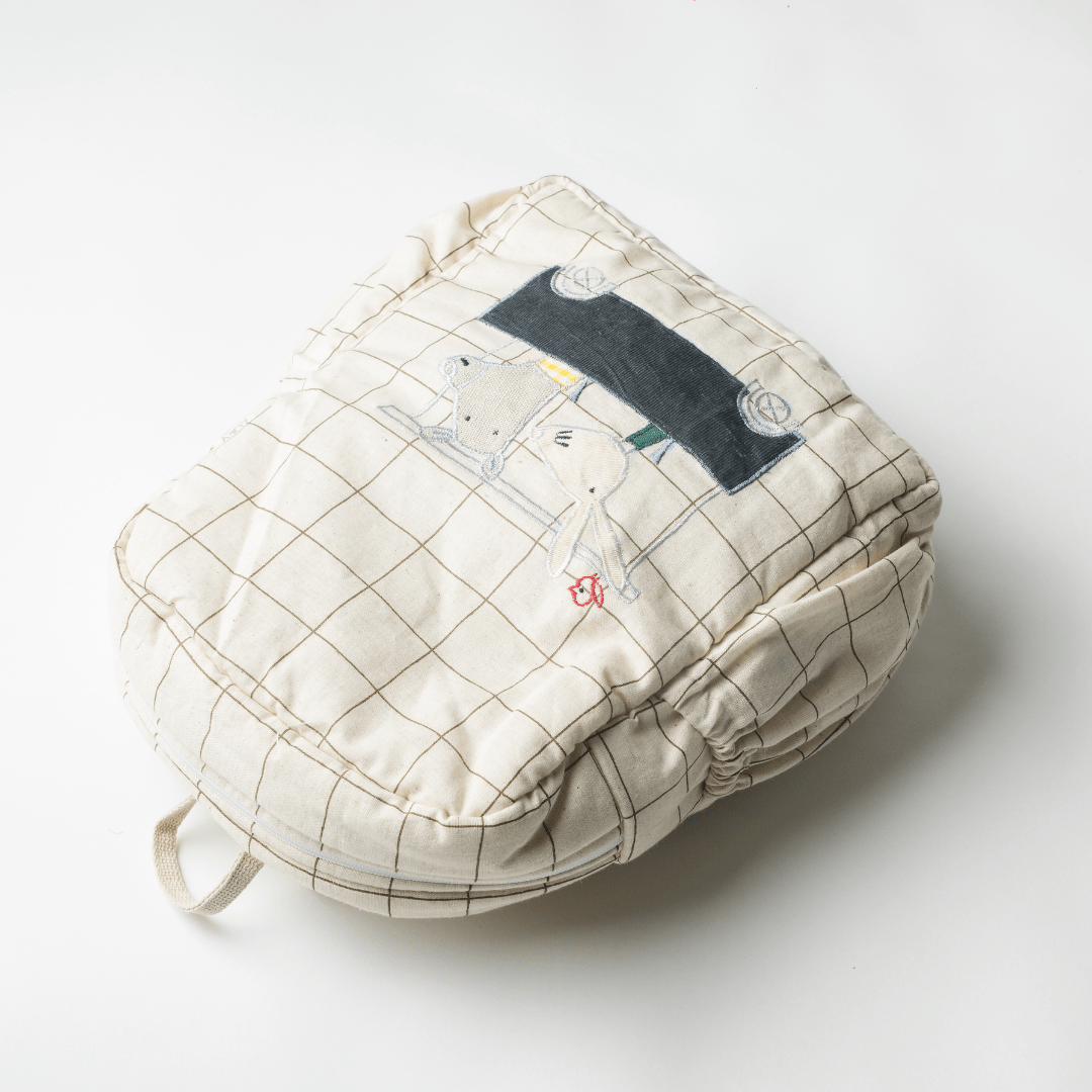 Buggy Ride Personalised School Bag, Hand-Embroidered