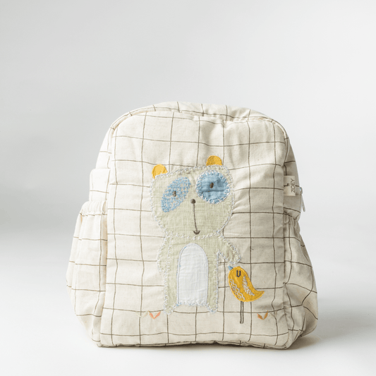 Playful Freddie Kids Backpack, Hand-Embroidered