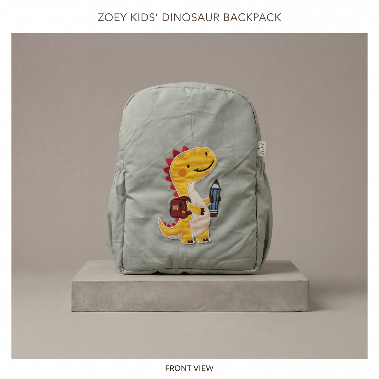 Study Buddy Dino Personalised School Bag, Hand-Embroidered