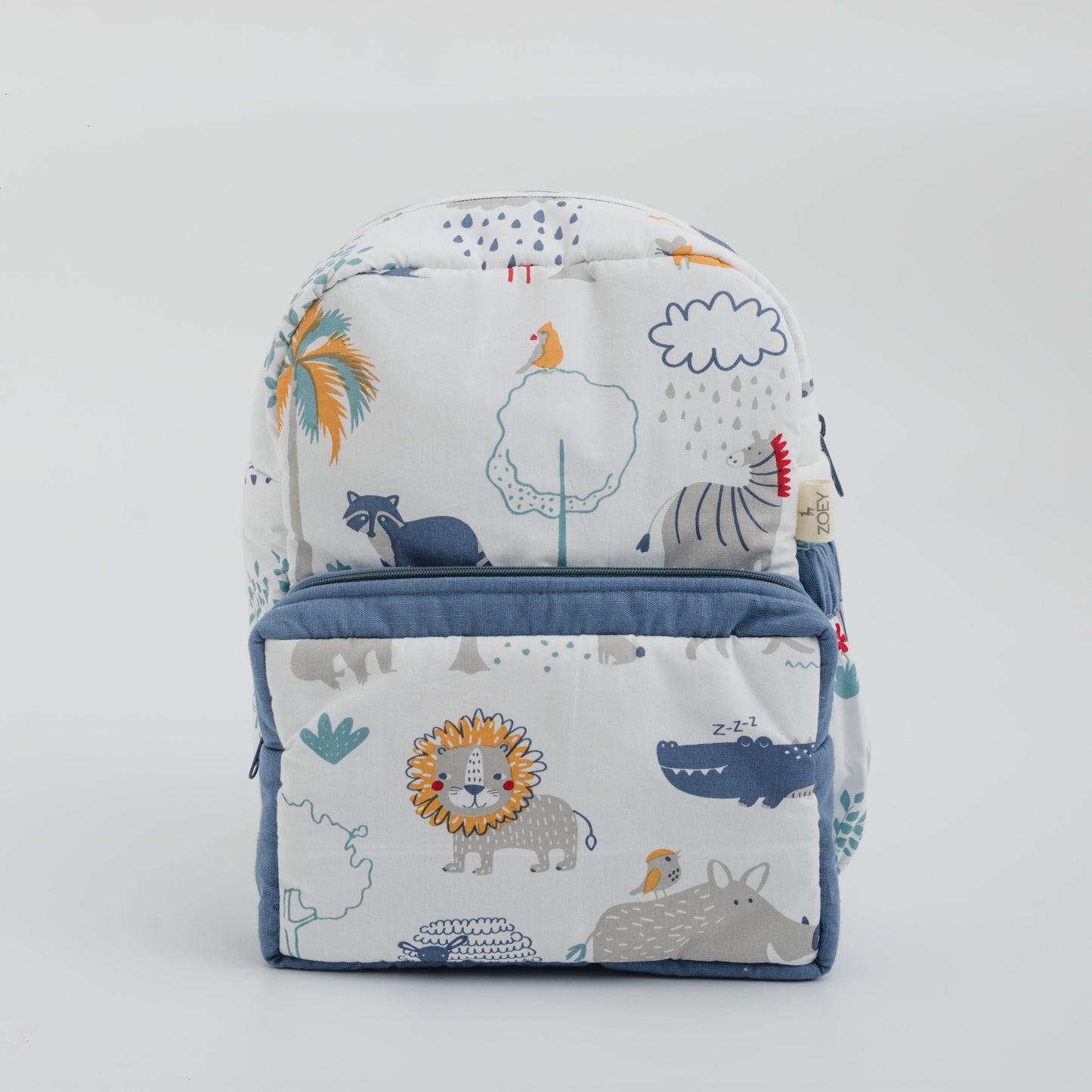 Happy Animal Tribe Personalised School Bag, Hand-Embroidered