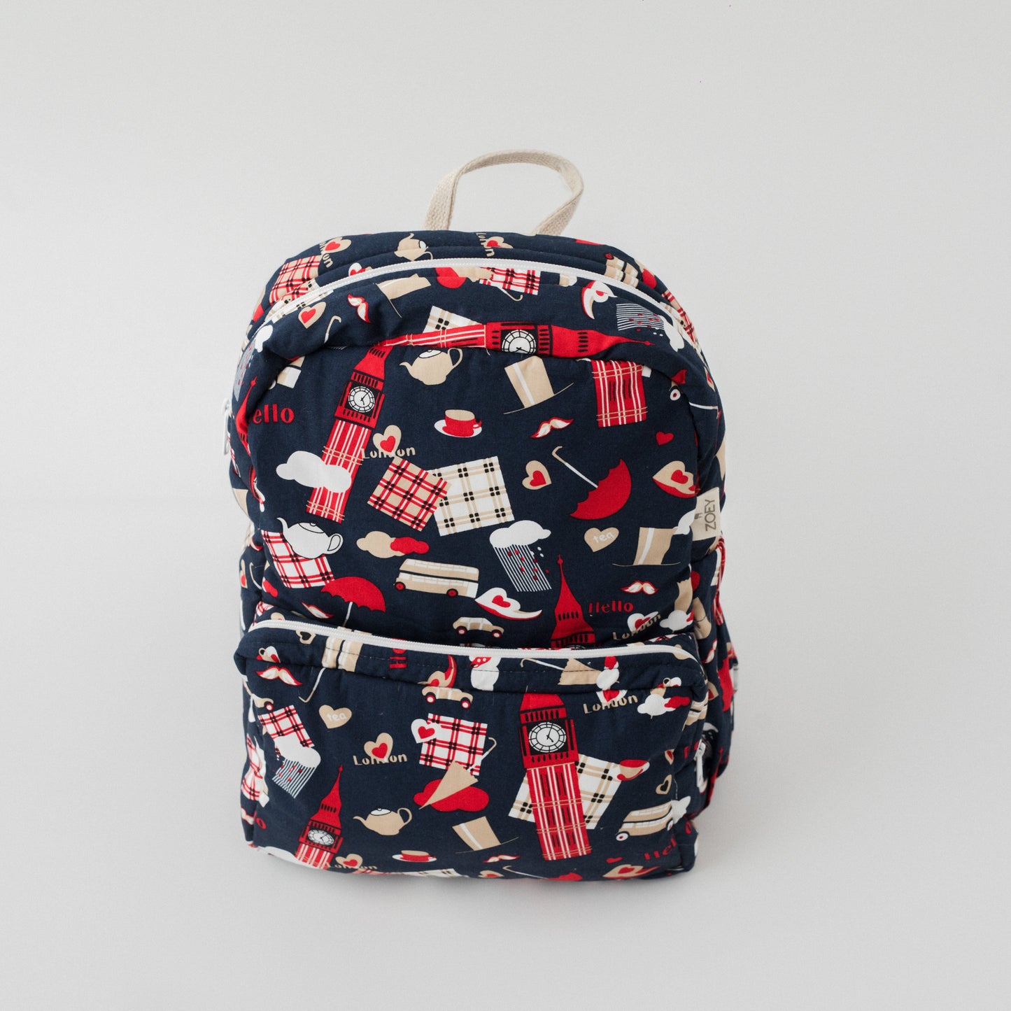 Trip To London Personalised School Bag, Hand-Embroidered