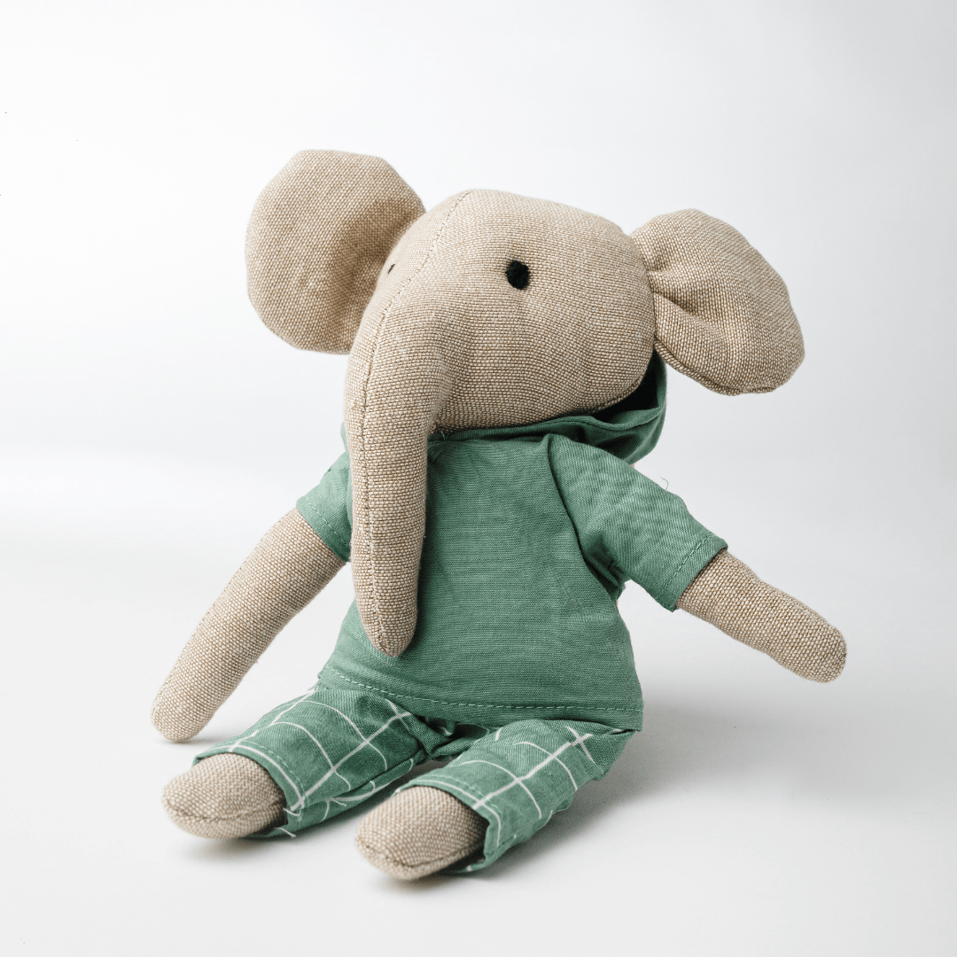 Lola & Lucas Elephant Toy | Heirloom Cotton Soft Toy for Little Ones