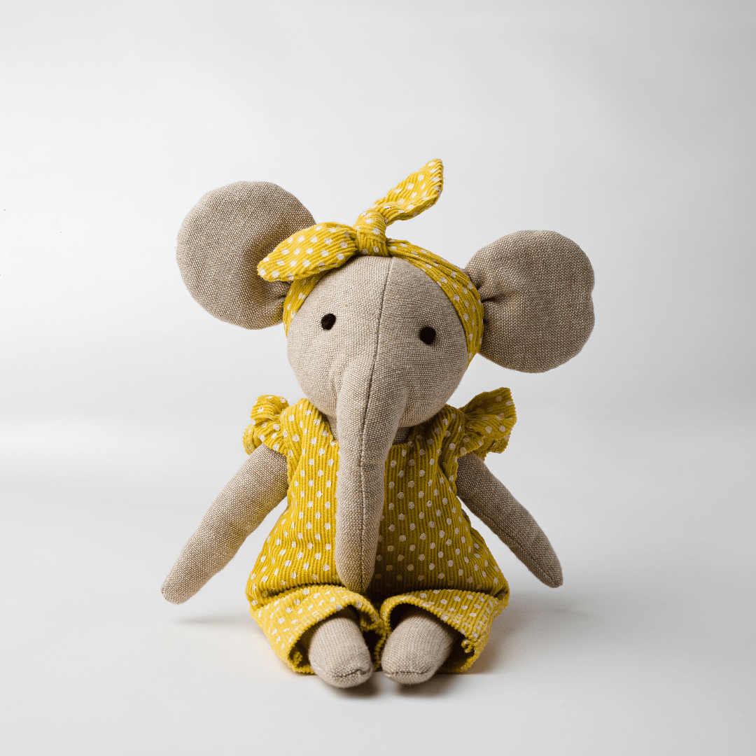 Lola & Lucas Elephant Toy | Heirloom Cotton Soft Toy for Little Ones