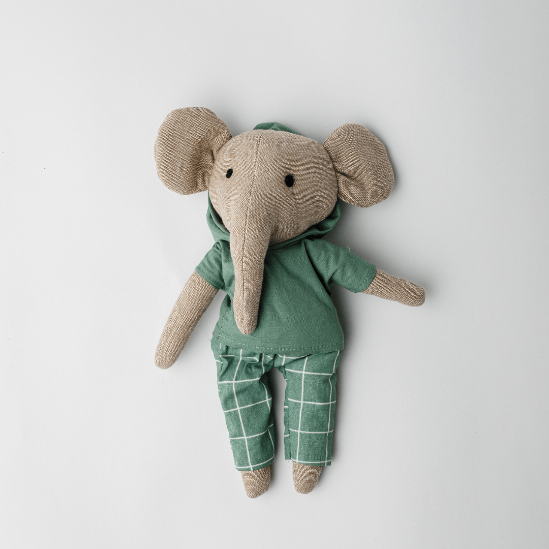 Lucas - The Groovy Elephant| Heirloom Cotton Soft Toy for Little Ones