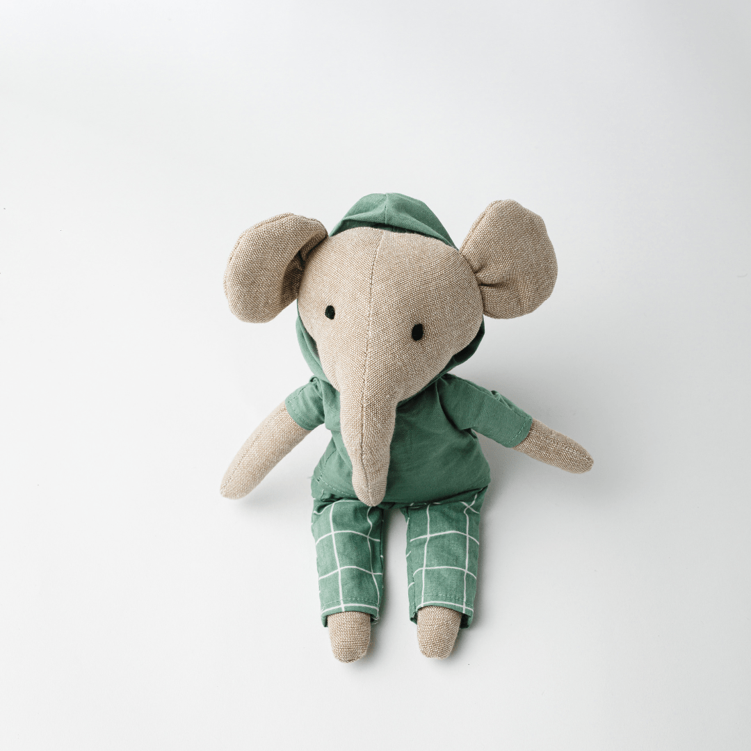 Lucas - The Groovy Elephant| Heirloom Cotton Soft Toy for Little Ones