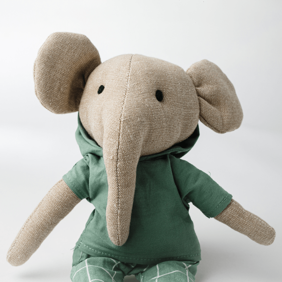 Lucas - The Groovy Elephant| Heirloom Cotton Soft Toy for Little Ones