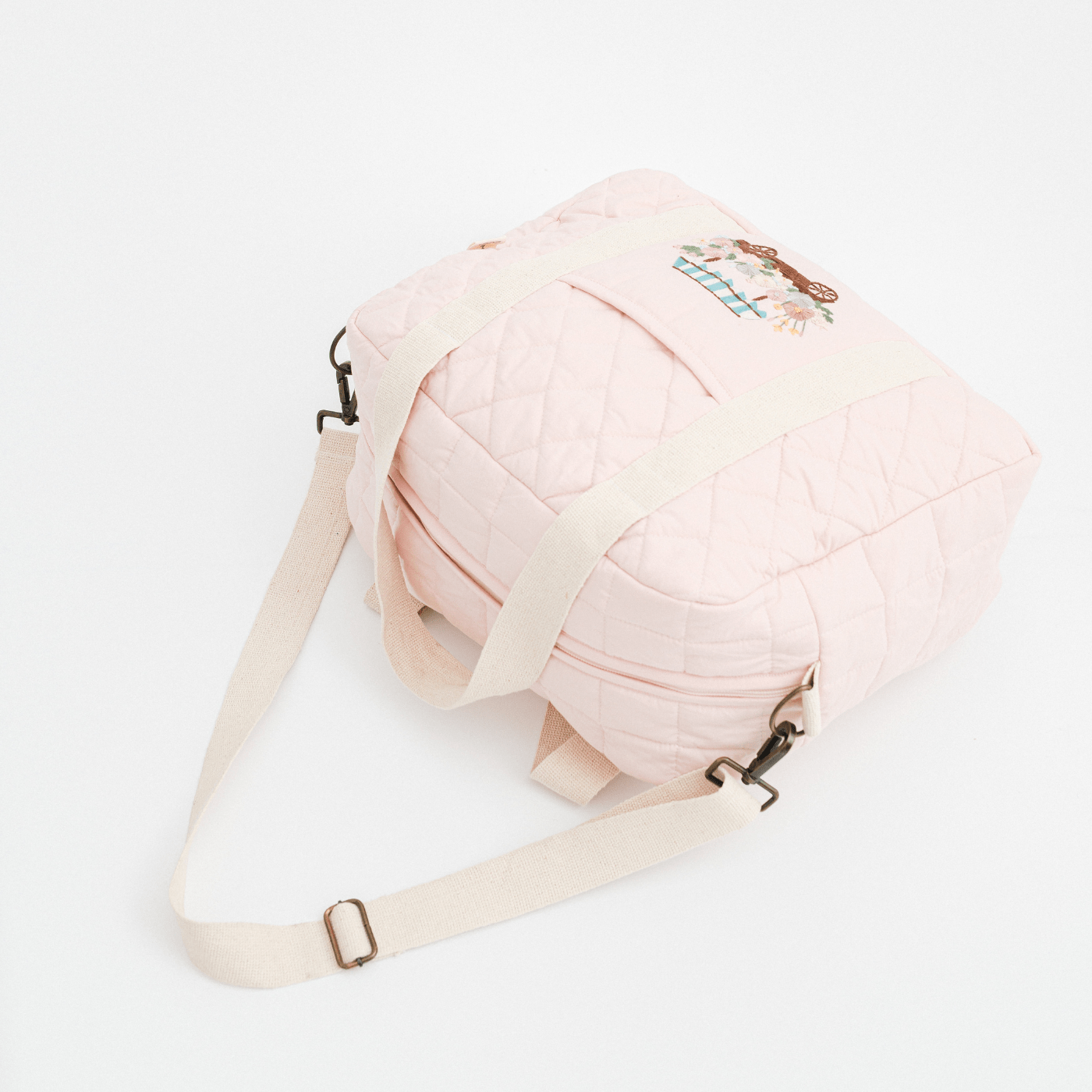 Hand Embroidered Meadow Cart Nappy Bag